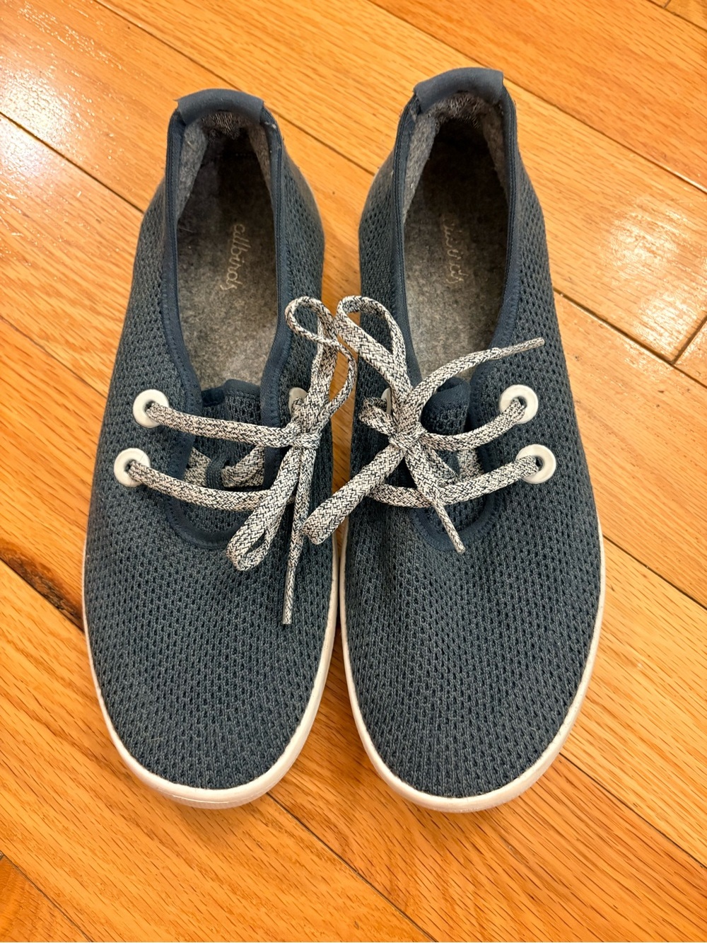 allbirds Women's Navy Gray Tree Skippers Knit Lace-Up Sneakers Size 10